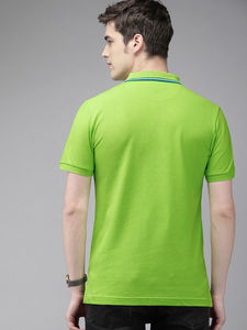 Chemise de golf haute performance pour homme en jersey viscose/coton, manches courtes, logo personnalisable, impression numérique, couleur unie, haut de gamme - Product Image 2