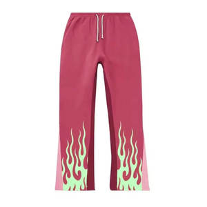Nouveauté, vente chaude, ensemble pantalon et sweat-shirt à capuche surdimensionné, style hip-hop, flamme, deux pièces, pantalon évasé, pour homme, poids lourd, saison hivernale, survêtement - Product Image 3