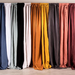 Cortinas Opacas de Alta Calidad 100% Algodón, Ignífugas, Colores y Tamaños Personalizables, con Ojales, Tela Voile, para Todas las Estaciones - Product Image 1