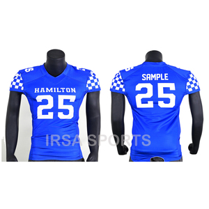 Vêtements de sport de football américain pour adultes imprimés par sublimation personnalisée, 100% polyester, maillots d'équipe OEM, ensemble de pantalons, uniforme, devant court - Product Image 2
