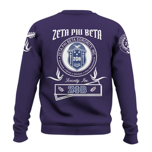 Sudadera con Cuello Redondo Zeta Phi Beta Greek Apparel 1920 para Mujer, Azul, Bordada, Estilo Pullover - Product Image 2