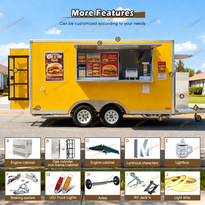 JINLIJING Rimorchio per Cibo, Camion Bar Mobile, Ristorante Mobile Completamente Attrezzato, Carretto per Pizza e Hamburger, Rimorchio Alimentare con Standard USA - Product Image 5