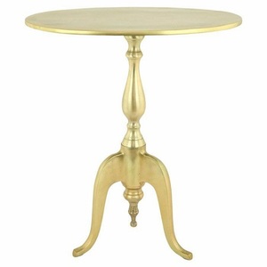 Table multifonctionnelle solide de salon décorative pour la maison de luxe hôtel fabriquée à la main de forme ronde plaquée or avec une excellente qualité - Product Image 6