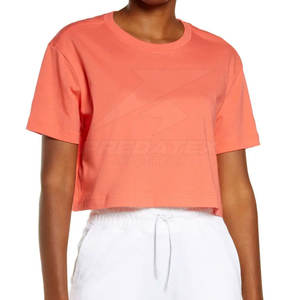 Haut court décontracté à manches courtes pour femmes 100% coton respirant et facile à assortir à n'importe quelle tenue Design en matériau doux - Product Image 2