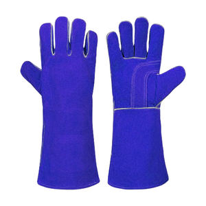Guantes de cuero de vaca reforzados duraderos personalizables, seguridad reflectante, construcción, mano de soldadura resistente a la abrasión - Product Image 2