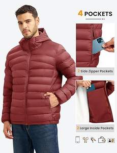 Chaqueta de Plumón para Hombre 2025, Ecológica, Transpirable, de Secado Rápido, Personalizable, con Cuello Alto, Logotipo Frontal, Manga Larga, Invierno, Venta al Por Mayor - Product Image 3