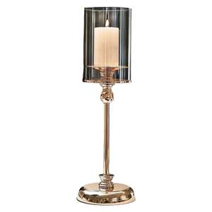 เชิงเทียนโลหะดีไซน์ที่น่าสนใจเชิงเทียนโลหะพร้อมกระจกสำหรับตกแต่งบ้านโรงแรมร้านอาหาร - Product Image 1