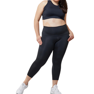 กางเกงโยคะพลัสไซส์มีกระเป๋า ผ้าสเตรชเอวสูง มีกระเป๋าข้าง รองรับการออกกำลังกาย ชุดออกกำลังกาย กางเกงออกกำลังกายสำหรับผู้หญิง - Product Image 1