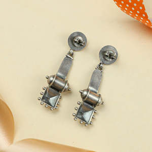 Tridha Temple Pillar 92.5 Silver <b>Earrings</b> Cultural Collectible Jewelry - Product Image 5