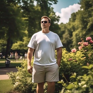 T-shirt à manches courtes pour homme, taille plus, col rond, 100% coton jersey, personnalisable, OEM - Product Image 5
