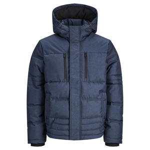 Veste matelassée d'hiver pour homme à capuche coupe-vent respirante en tissu polyester/coton écologique style vintage - Product Image 1