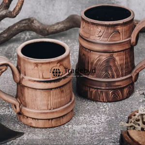 Tradebyd Artisanal Wooden Mug Wide Design for Tea Coffee Juice Unique Gift for Nature Fans Plastic Drinkware - Product Image 3