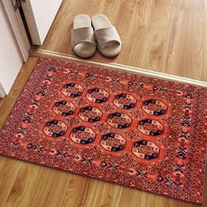 Tapis turc médaillon en patchwork de laine, imprimé, non tissé, doux, écologique avec envers en latex - Product Image 4