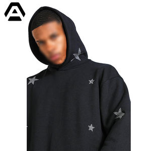 ชุดวอร์มประดับพลอยเทียมเป็นมิตรกับสิ่งแวดล้อมแขนยาวแบบสวมหัวสไตล์สีดำ - Product Image 5