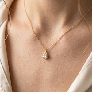 Colgante de Plata de Ley 925 Bañado en Oro con Circonita Cúbica Redonda, Estilo Religioso, para Fabricación de Joyas y Collares - Product Image 5