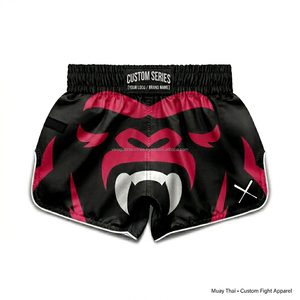 Heavy Duty Custom Brand <b>Name</b> Muay Thai Boxing Shorts Premium Satin Fight Apparel Symmetrically Designed Pattern Sublimation - Product Image 4