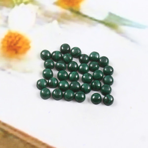 8X8MM AAA Naturel Malachite Rond Dos Plat Cabochon Calibré Semi-Précieux En Vrac Fabrication de Bijoux En Gros Lot - Product Image 3