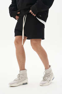 Wholesale Plain Streetwear Drawstring Blank Heavy <b>Thick</b> French Terry Cotton Jogger Shorts <b>Men</b> Cotton <b>Fleece</b> Sweat Shorts - Product Image 2