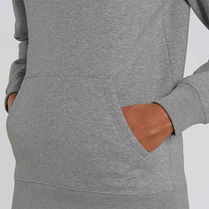 Sweat à capuche en molleton de coton gris lourd avec impression en relief pour hommes - Product Image 4