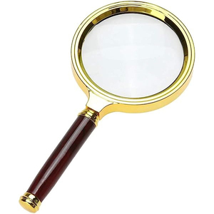 Poignée d'incrustation d'os avec loupe incurvée de feuille avec raccord en laiton finition nickel accessoires de bureau cadeaux - Product Image 5