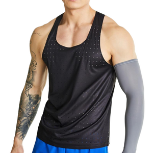 เสื้อกล้ามถักไร้รอยต่อแห้งเร็วระบายอากาศได้กำหนดโลโก้ได้เองสำหรับผู้ชายกีฬายิมวิ่ง - Product Image 5