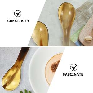 ชุดเครื่องใช้บนโต๊ะอาหาร3ชิ้นด้ามจับหัวแตรดีไซน์ใหม่เครื่องครัวแบบทำมือที่สมบูรณ์แบบเครื่องใช้บนโต๊ะอาหารสำหรับคาเฟ่ใช้ในบ้าน - Product Image 2