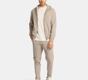 Unisex Customizable Latest Design Oversized Baggy <b>Jogger</b> Set Windbreaker Hooded Collar Plain Streetwear 100% Cotton Tracksuits - Product Image 2