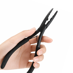 Pinzas para Extensiones de Cabello Negro Mate, Herramienta de Prensado de Micro Anillos y Nano Perlas, Herramienta de Estilismo Profesional y Duradera para Salón - Product Image 5