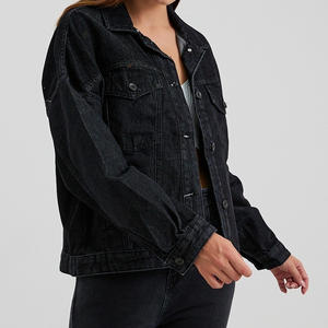 Prix de gros de qualité supérieure stylisé Vestes en jean mi-longues pour femmes Vestes en jean pour femmes avec logo imprimé personnalisé - Product Image 4