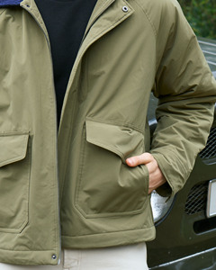 Men's Breathable <b>Quilted</b> <b>Jacket</b> Solid <b>Pattern</b> Contrast Collar Regular Fit Casual Style 100% Nylon Custom Size Autumn Routine - Product Image 4