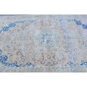 Alfombra Turca Vintage, Alfombra de Lana Azul con Diseño Floral de 5.8x9.3 pies - Product Image 5