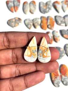 Lote de par de piedras preciosas de jaspe Malinga natural cabujón al por mayor de alta calidad - Product Image 5