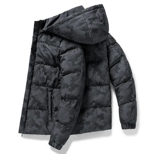 Custom Printed Embroidered Logo <b>Winter</b> Warm <b>Coats</b> for Men <b>Waterproof</b> Windproof Quilted Cotton Padded Bubble Puffer Jacket Canvas - Product Image 2