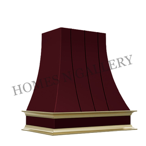 Hotte de cuisine murale en acier inoxydable, style antique et moderne, faite à la main et personnalisée, avec rivets à sangle, pour îlot de cuisine - Product Image 2