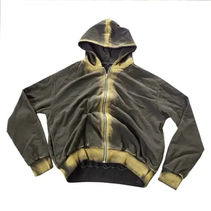 Survêtement Homme Style Unique Effet Délavé et Délavé à l'Acide avec Fermeture Éclair, Imprimé Tendance Personnalisé, Qualité Supérieure - Product Image 2