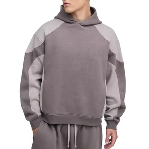Color Block Boxy Man Pantalones de chándal y Sudadera con capucha Conjunto Streetwear Chándal de gran tamaño Heavyweight Fleece Blank Flared Baggy Chándales - Product Image 6