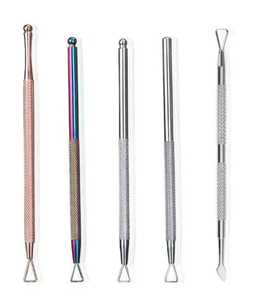 Pousse-cuticules double face en acier inoxydable de haute qualité, durable, logo personnalisé, outil de manucure pour les doigts et les soins du bébé - Product Image 6