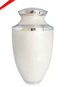 Urna de cremación de recuerdo al por mayor de metal blanco de alta calidad para el hogar - Product Image 1