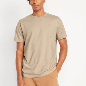 T-shirts vierges pour hommes en coton pur, matière douce, légère et respirante, tissu imprimé, manches courtes, coupe classique, t-shirt - Product Image 6
