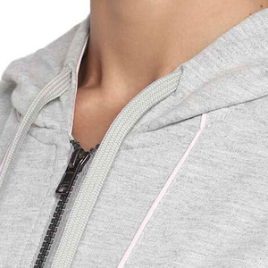 Vente chaude femmes 100% coton survêtement respirant hiver mode avec col à capuche et fermeture éclair colorée OEM disponible - Product Image 5