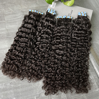 Vente en Gros Cheveux Indiens Frisés Profonds à Bande PU, Grade 12A, Extensions de Cheveux Naturels Frisés Remy Vierge à Bandes, Fournisseurs de Cheveux 100% Humains