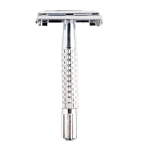 Maquinilla de afeitar de seguridad ajustable clásica para hombres para afeitado y depilación suave incluye cepillo pequeño - Product Image 1