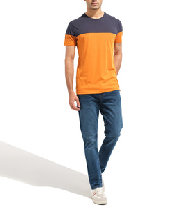 Top qualité nouveau design deux tons couleur style personnalisé à manches courtes col rond t-shirt d'été pour hommes - Product Image 6