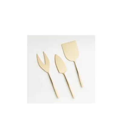 Saf pirinç peynir bıçakları çatal bıçak kaşık seti Premium Deluxe sofra klasik altın sofra takımı Ideal özelleştirme en iyi fiyat
