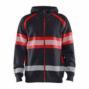 Sudadera de Alta Visibilidad, Ropa de Seguridad Reflectante para Trabajo de Construcción, Chaqueta de Invierno Térmica con Cremallera a Prueba de Polvo - Product Image 1