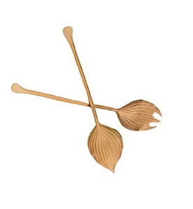 Ensemble de service à salade en métal argenté avec poignée ronde en nacre Alimentation manuelle pour la maison et l'hôtel Utilisation de table - Product Image 6