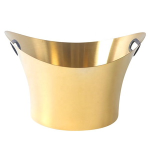 High Grade Brass Champagne Ice Bucket With Handles Gold Finished for Bar and Parties Beer <b>Chiller</b> Wine <b>Coolers</b> - Product Image 1