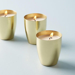 Colección Compassion, Portavelas Votivo de Hierro Dorado con Diseño Indio para Decoración del Hogar y Jardín, con Elegante Centro de Mesa - Product Image 1