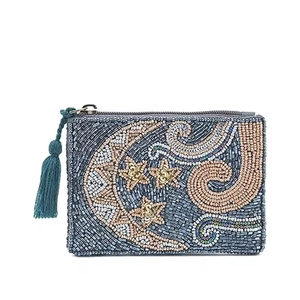 Moda elegante hecho a mano estrella bordado con cuentas pequeña cartera bolsa alta calidad lujo elegante lindo hermoso trabajo a mano nuevo diseño - Product Image 2