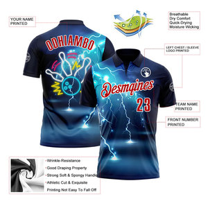 เสื้อกอล์ฟโปโลแขนสั้นผู้ชายเสื้อโปโลแบบสั่งตัดด้วยซับลิเมชันแบบเข้ารูปเสื้อโปโลแบบแห้ง - Product Image 2